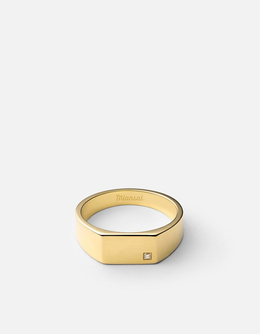 Miansai Rings Geo Signet Diamond, Gold Polished Gold/Pave / 9
