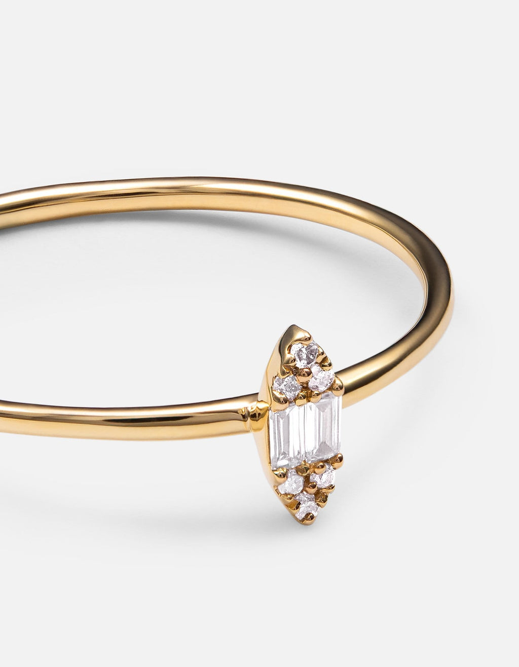 Marquise Ring, 14k Gold Pavé
