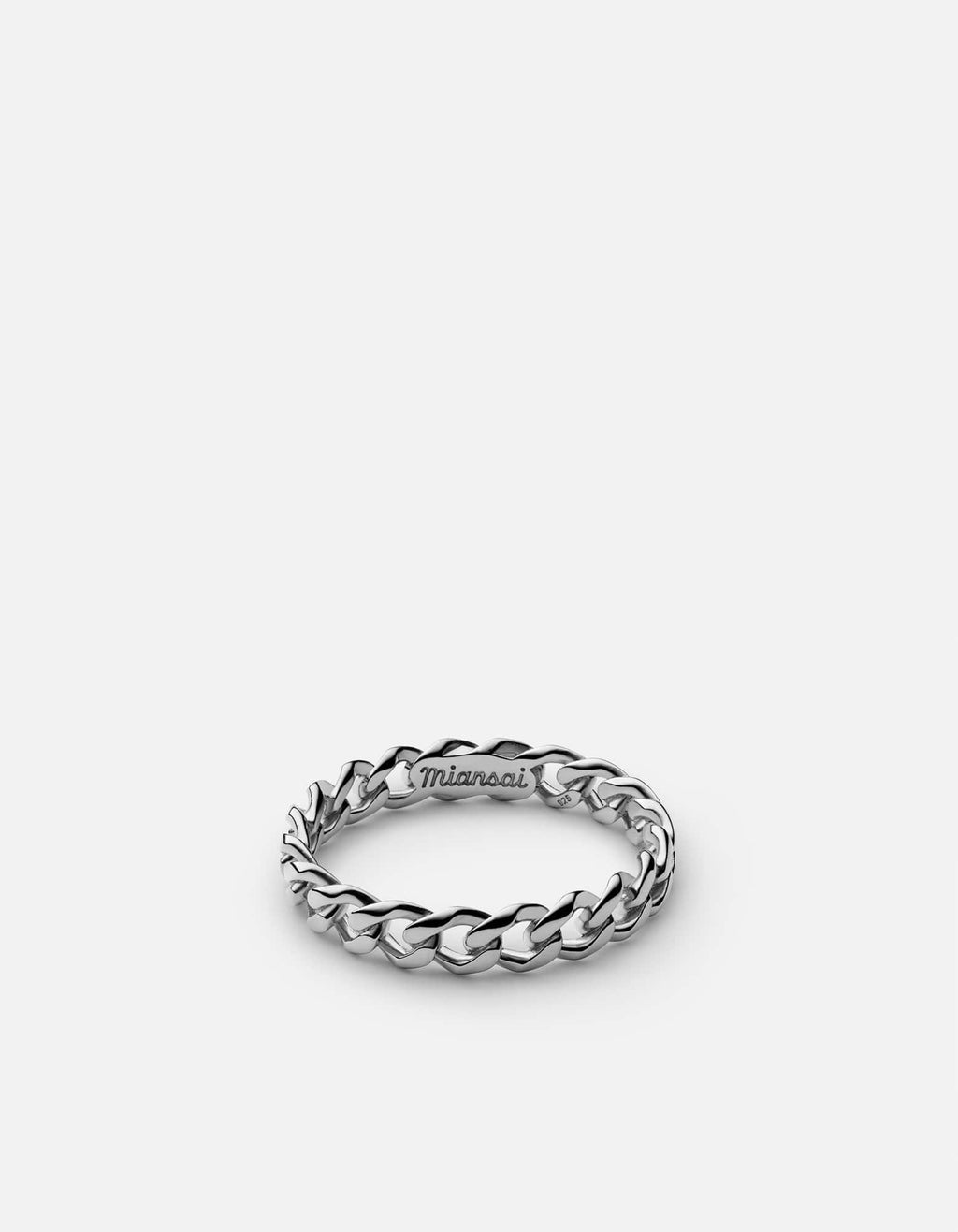 Miansai Rings Cuban Link Ring, Sterling Silver Polished Silver / 8