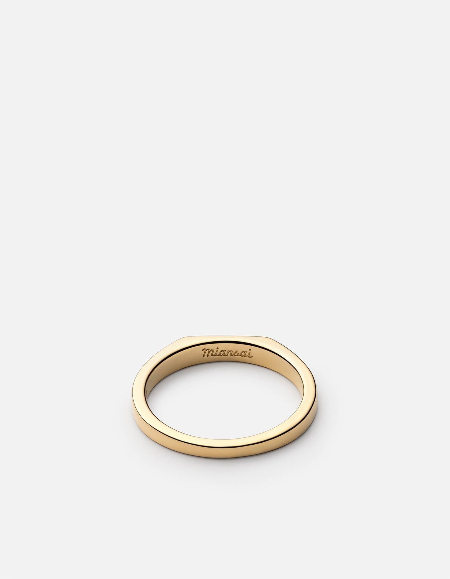 Thin Geo Signet Ring, Gold Vermeil