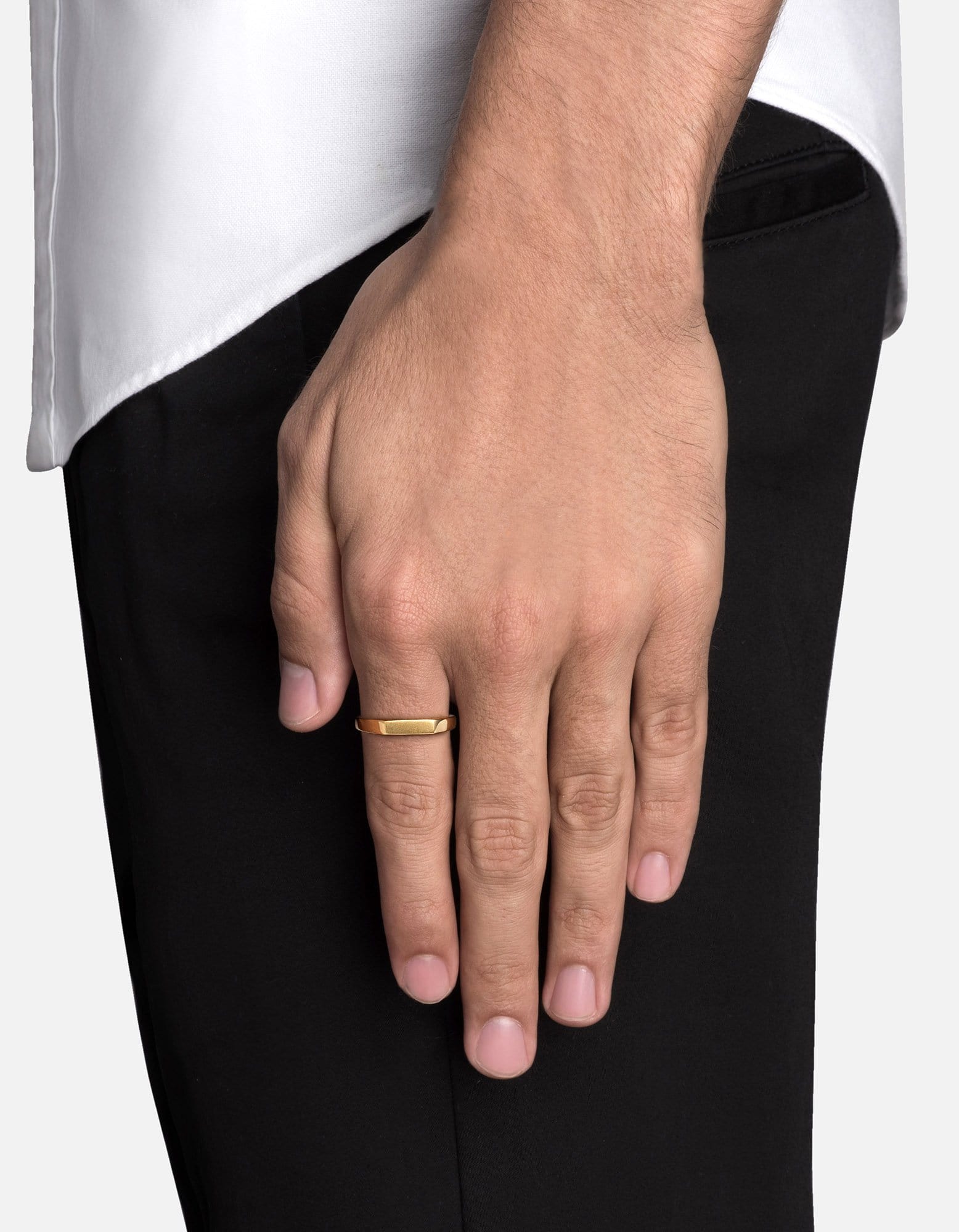 Thin Geo Signet Ring, Gold Vermeil