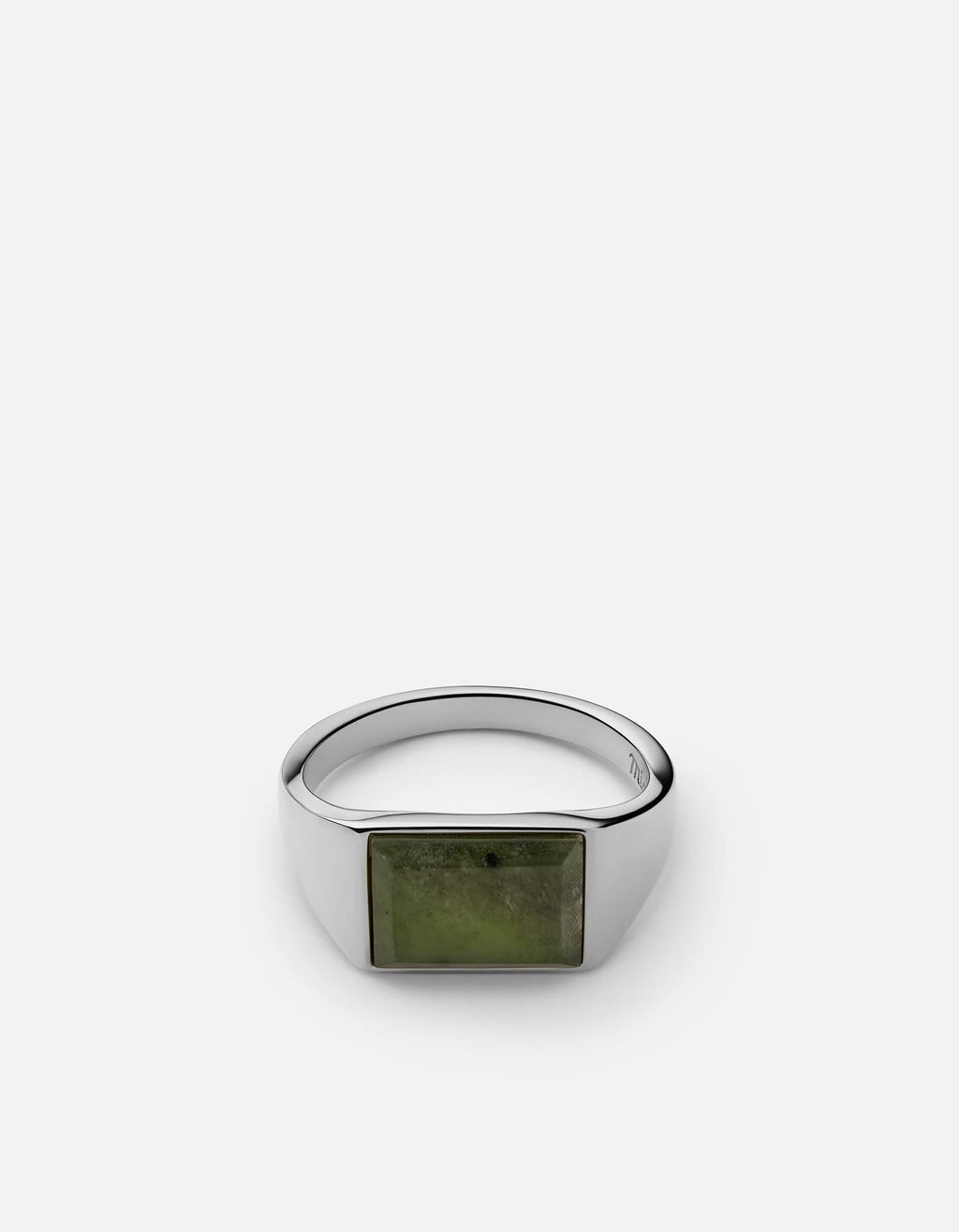 Miansai Rings Lennox Jasper Ring, Sterling Silver Green / 8