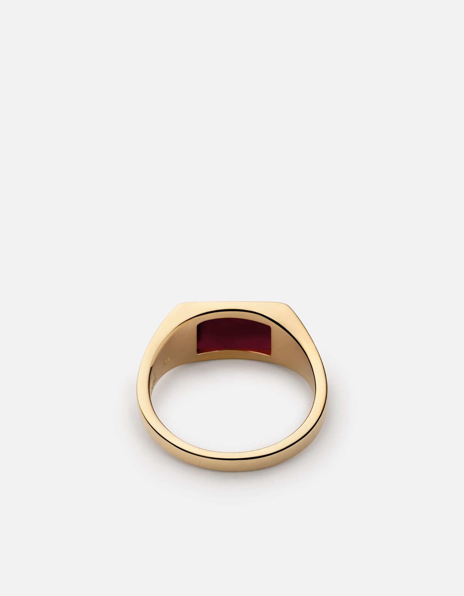 Lennox Agate Signet Ring, Gold Vermeil