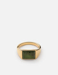 Miansai Rings Lennox Jasper Ring, Gold Vermeil Green / 8