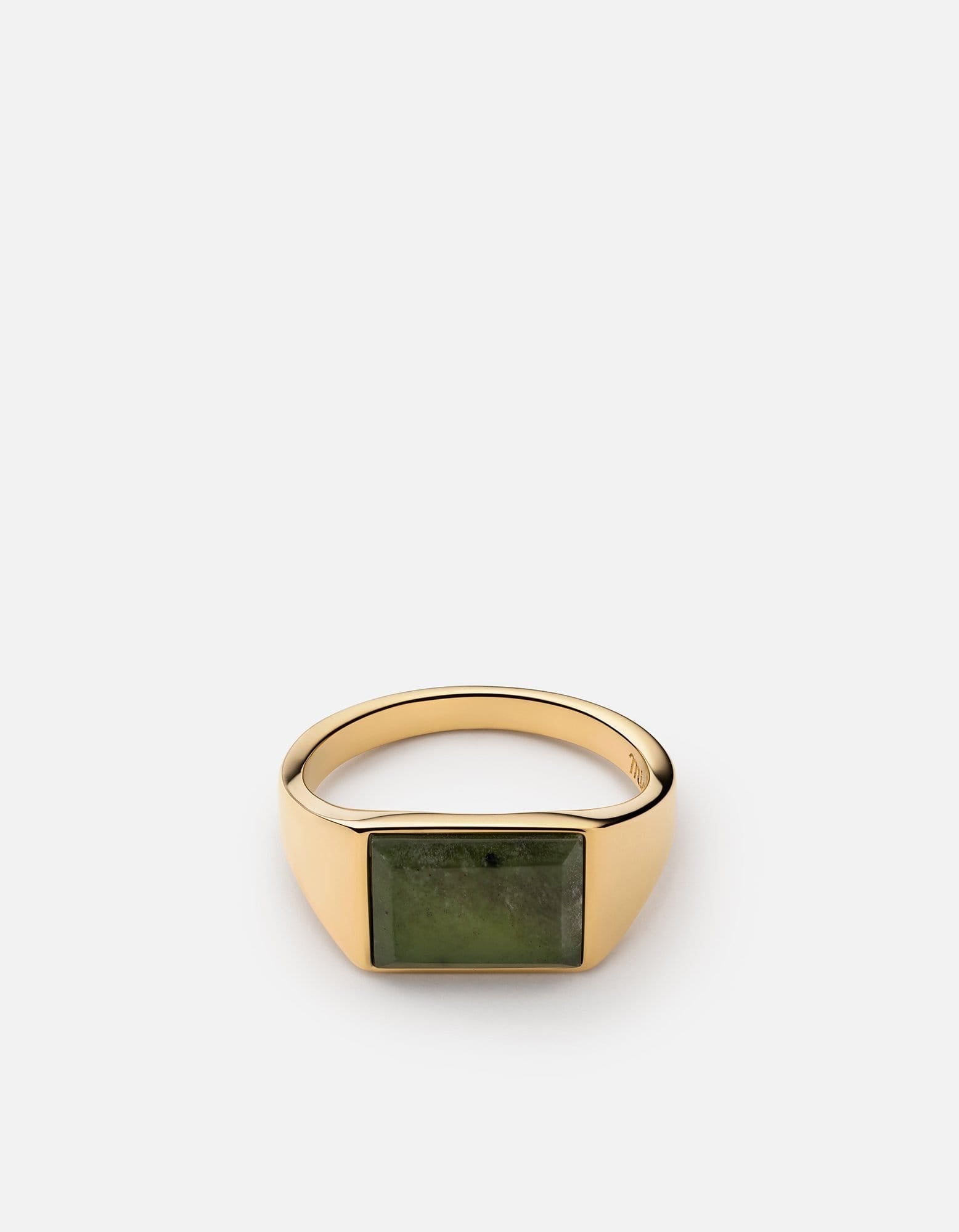 Miansai Rings Lennox Jasper Ring, Gold Vermeil Green / 8