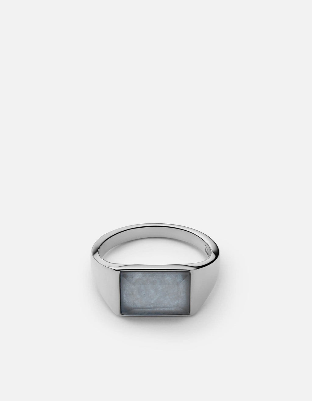 Miansai Rings Lennox Chalcedony Pinky Ring, Sterling Silver Blue / 7.5