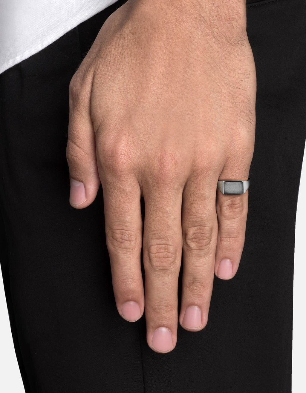 Lennox Chalcedony Signet Pinky Ring, Sterling Silver