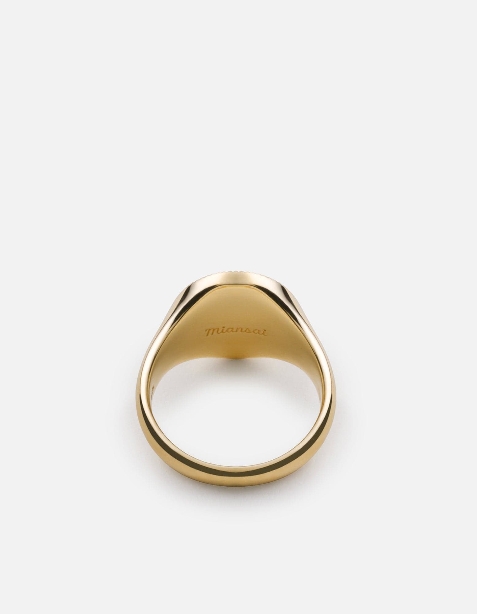 Ma'at Signet Ring, Gold Vermeil / Sage