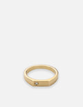 Miansai Rings Slim Geo Diamond Ring, Gold Vermeil Polished Gold/Pave / 4