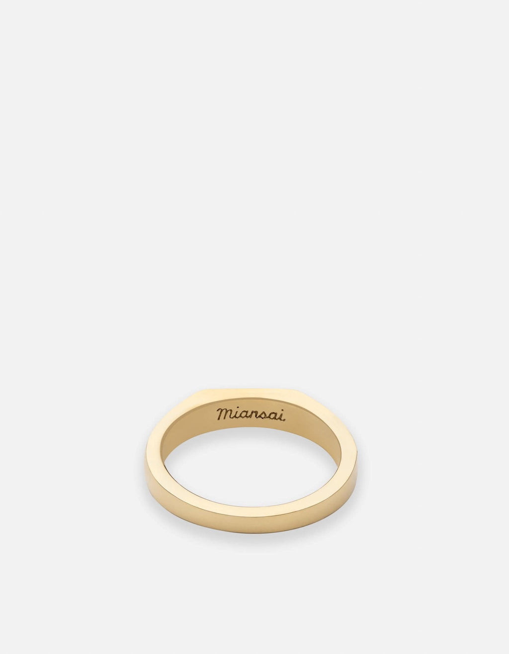 Slim Geo Diamond Signet Ring, Gold Vermeil