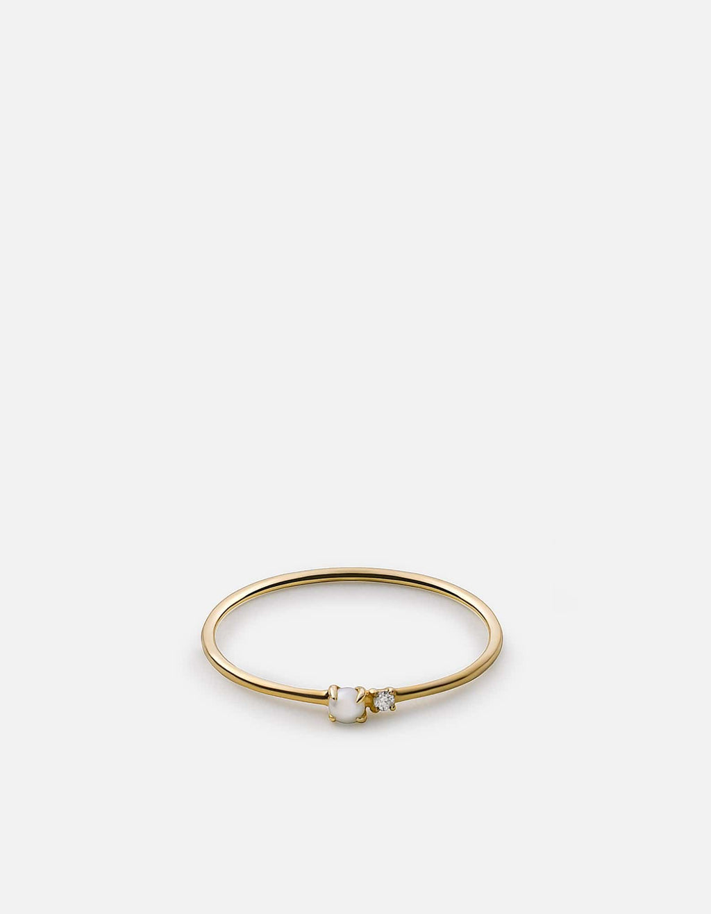 Miansai Rings Vera Pearl Ring, 14k Gold Pavé Polished Gold w/ Pave / 5