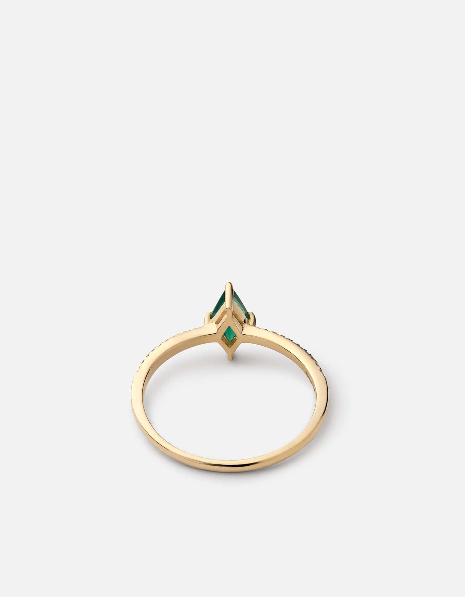 Mirai Chalcedony Ring, 14k Gold Pavé