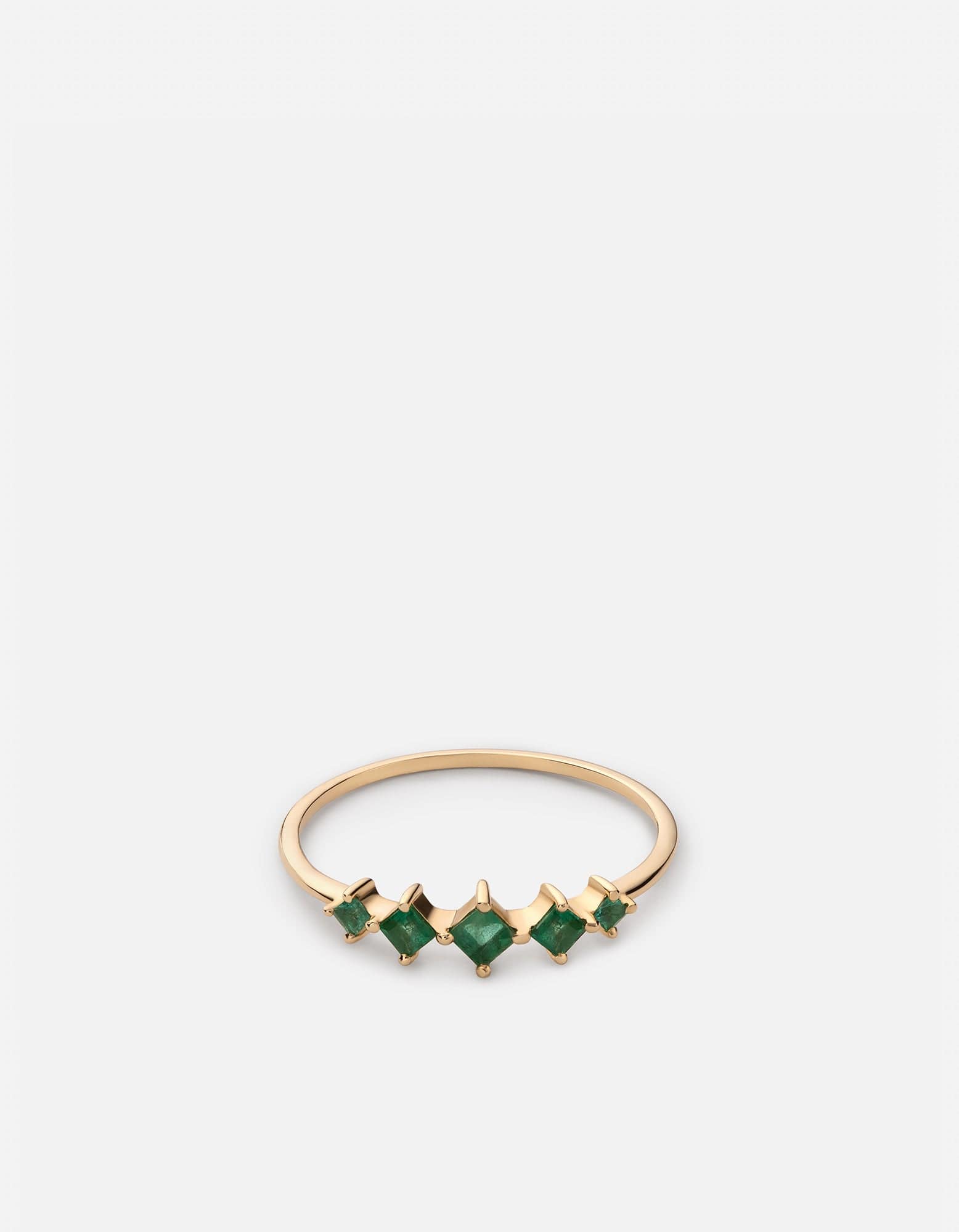 Miansai Rings Echo Chalcedony Ring, 14k Gold Polished Gold/Emeralds / 7