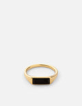 Miansai Rings Thin Lennox Onyx Ring, Gold Vermeil Black / 8
