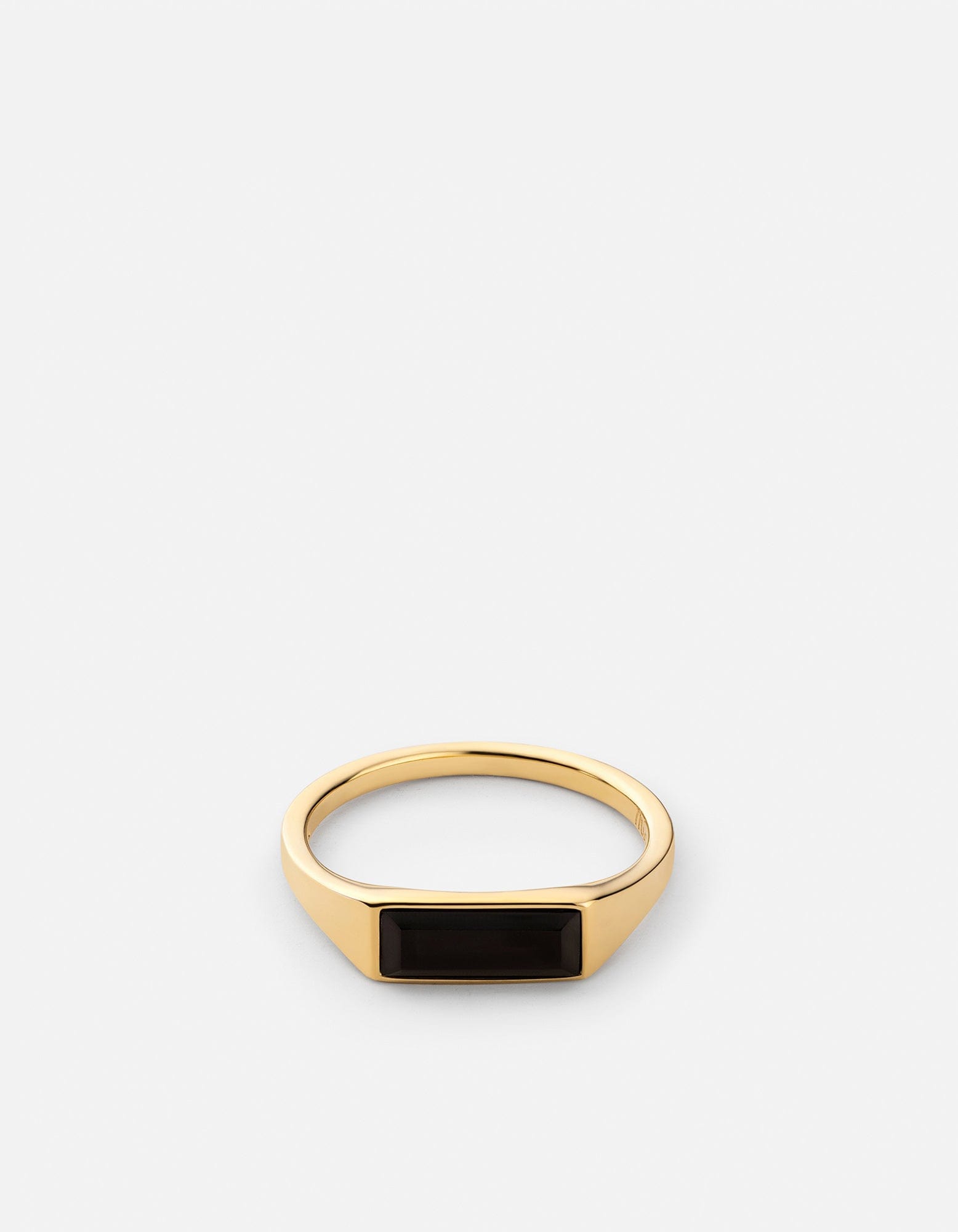 Miansai Rings Thin Lennox Onyx Ring, Gold Vermeil Black / 8