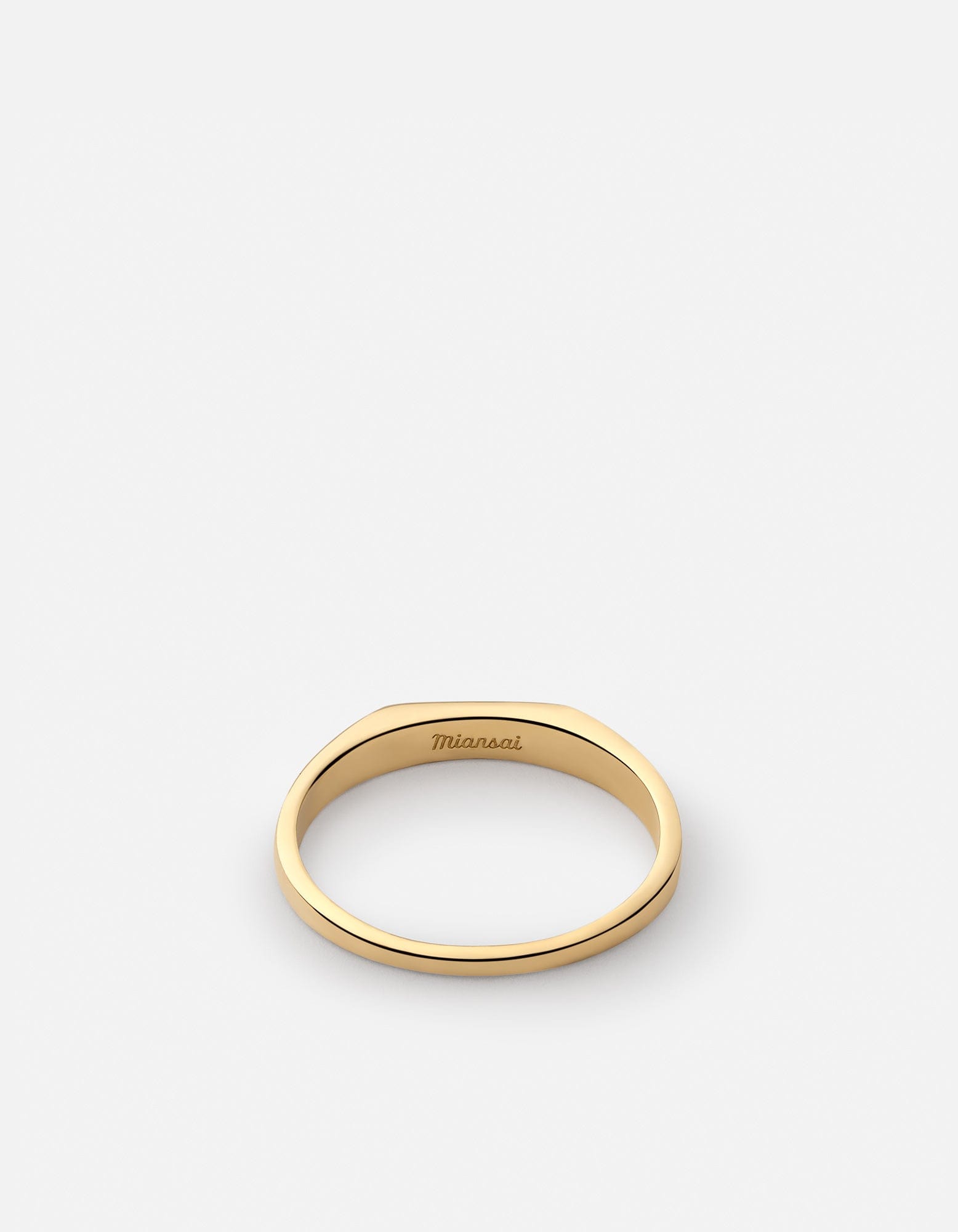 Thin Geo Diamond Signet Ring, Gold Vermeil