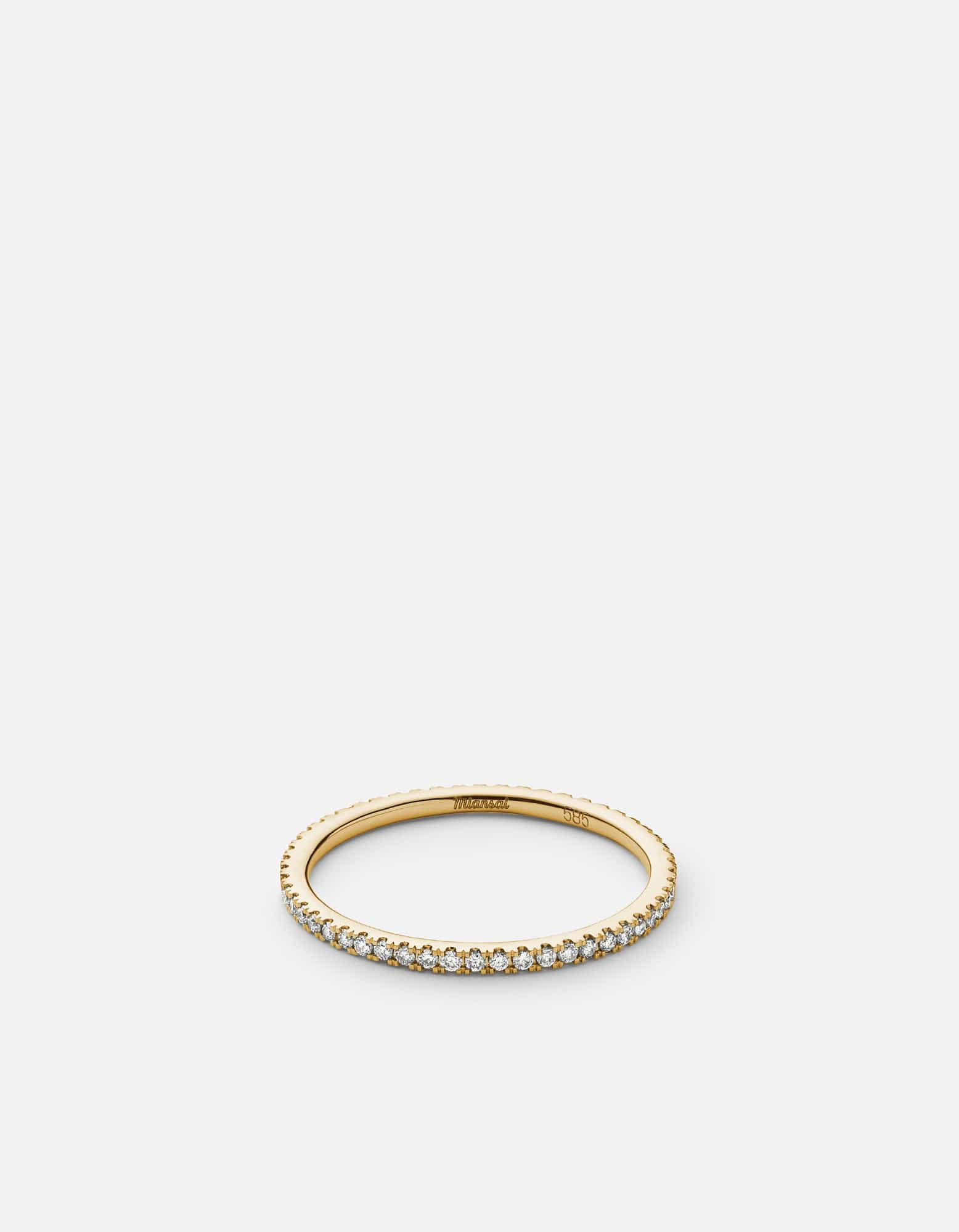 Miansai Rings Century Round Ring, 14k Gold Pavé Polished Yellow Gold/Pave / 5
