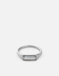 Miansai Rings Thin Lennox Chalcedony Ring, Sterling Silver Moonstone / 12