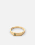 Miansai Rings Valor Quartz Signet Pinky Ring, Gold Vermeil Green / 7.5
