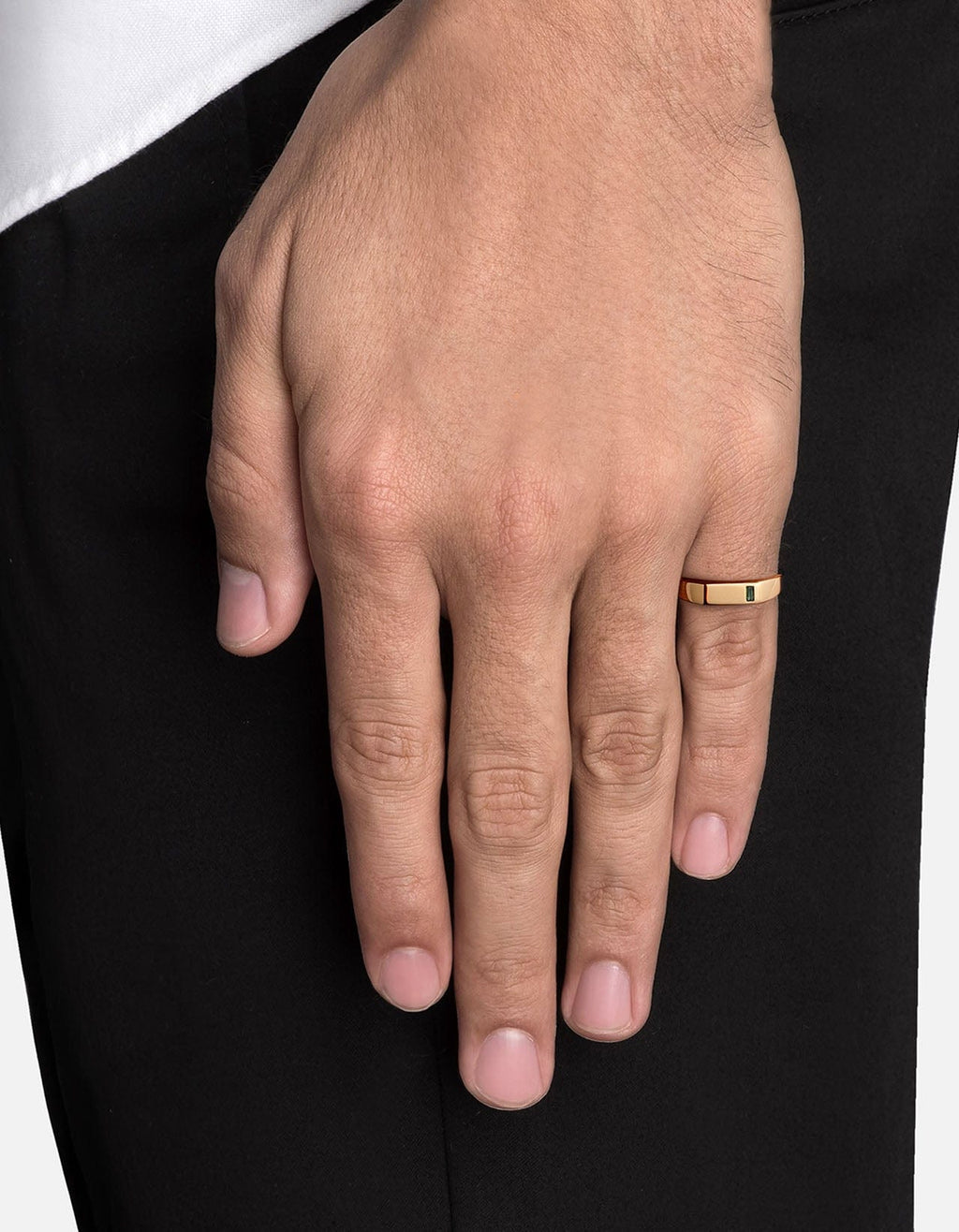 Valor Quartz Signet Pinky Ring, Gold Vermeil