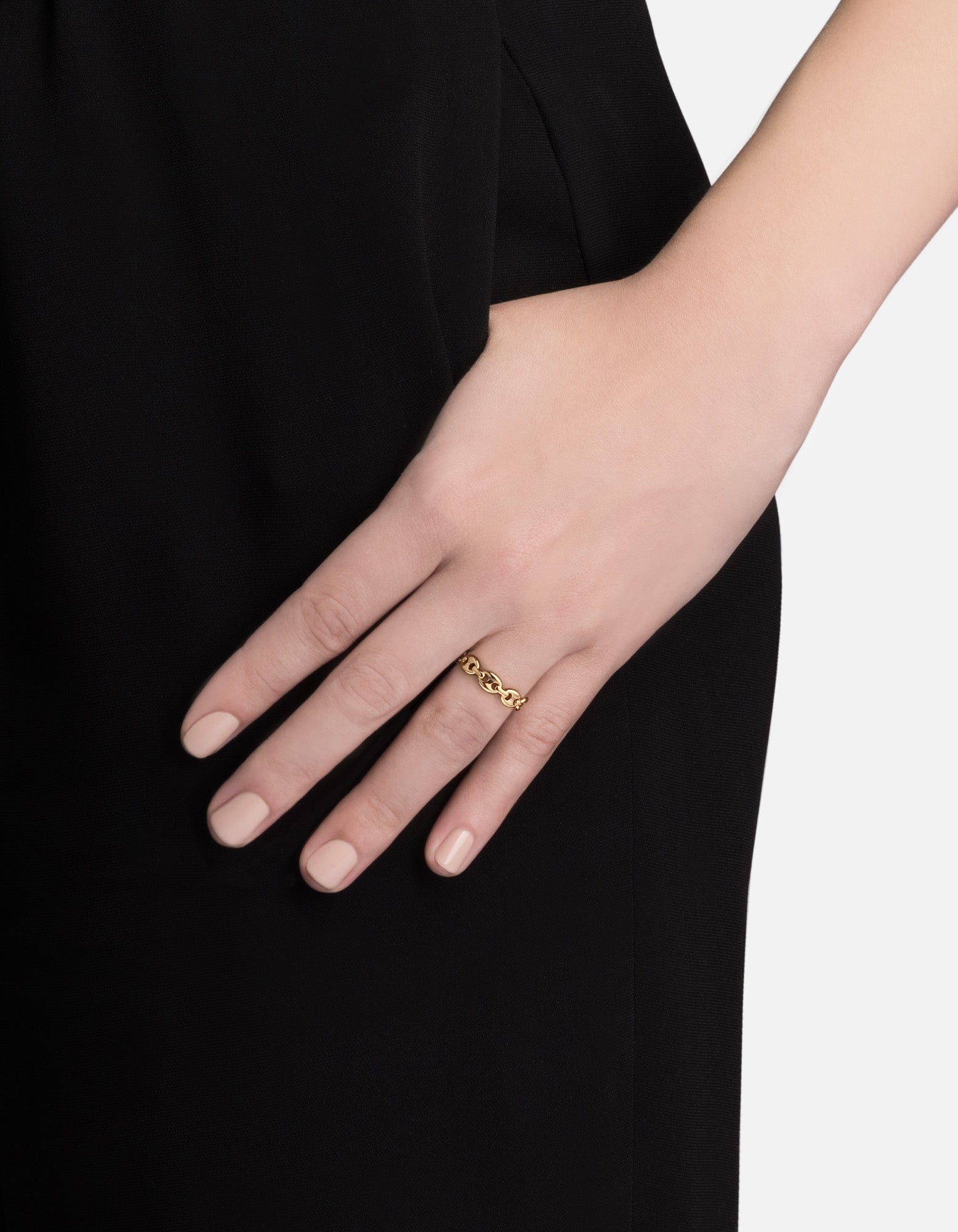 Pyper Link Puff Ring, Gold Vermeil