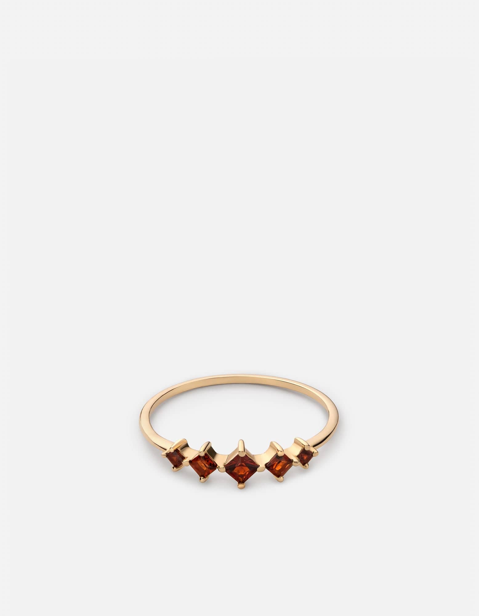 Miansai Rings Echo Garnet Ring, 14k Gold Red / 5