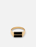 Miansai Rings Duo Onyx Ring, Gold Vermeil