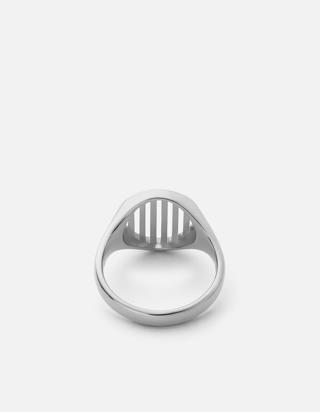 Row Signet Ring, Sterling Silver