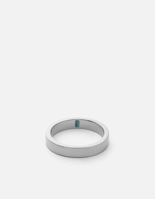 4mm Sapphire Baguette Ring, Sterling Silver