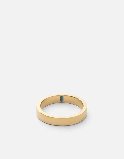 4mm Sapphire Baguette Ring, Gold Vermeil