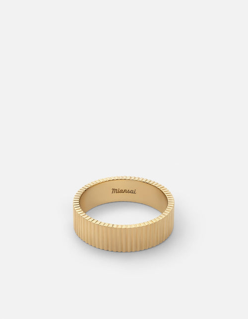 Miansai Rings 6mm Axel Ring, Gold Vermeil Polished Gold / 10 / Monogram: No
