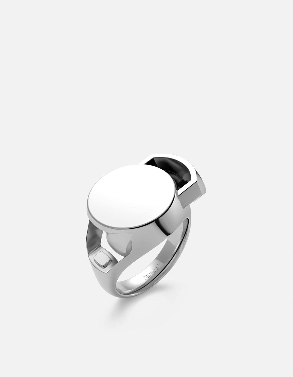 Locket Signet Ring, Sterling Silver