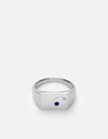 Miansai Rings Orbit Signet Ring, Sterling Silver / Blue Blue / 9