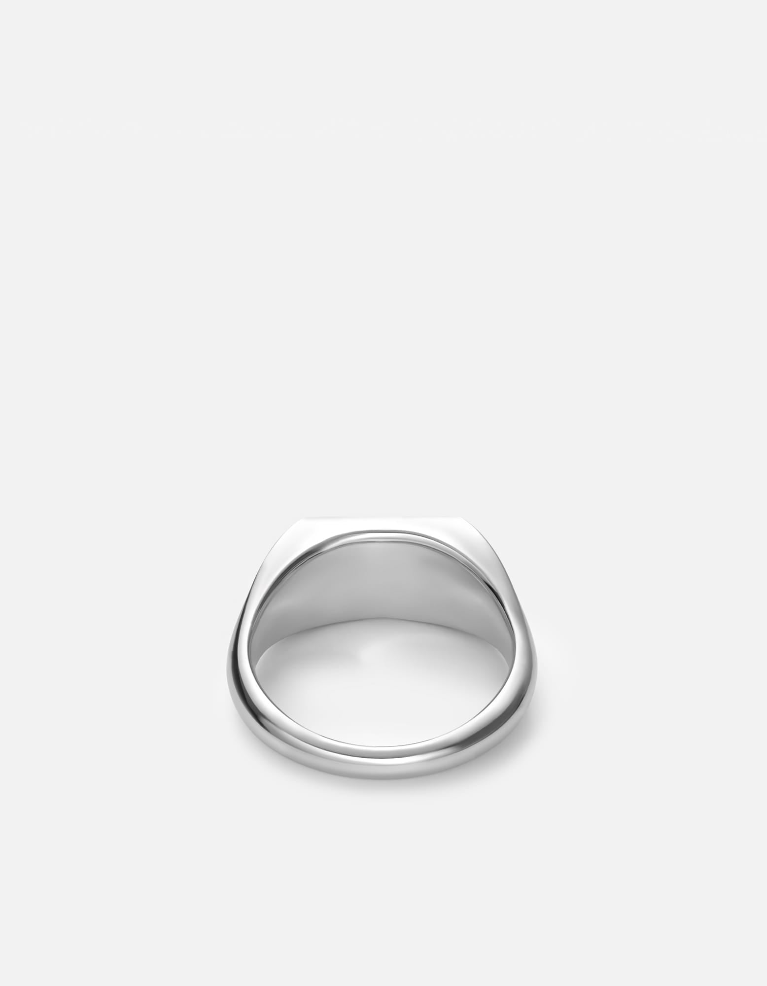 Orbit Signet Ring, Sterling Silver / Blue