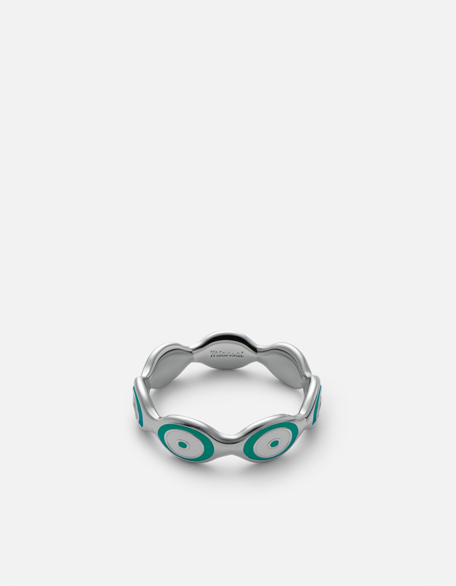 Miansai Rings Green Eye Ring, Sterling Silver w/Enamel Green / 8