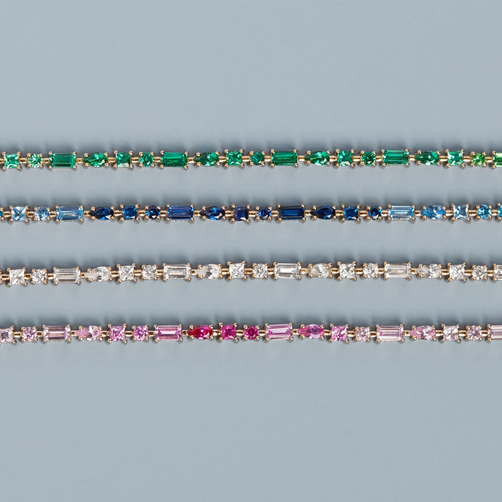 Pink Ombré Mosaic Tennis Bracelet