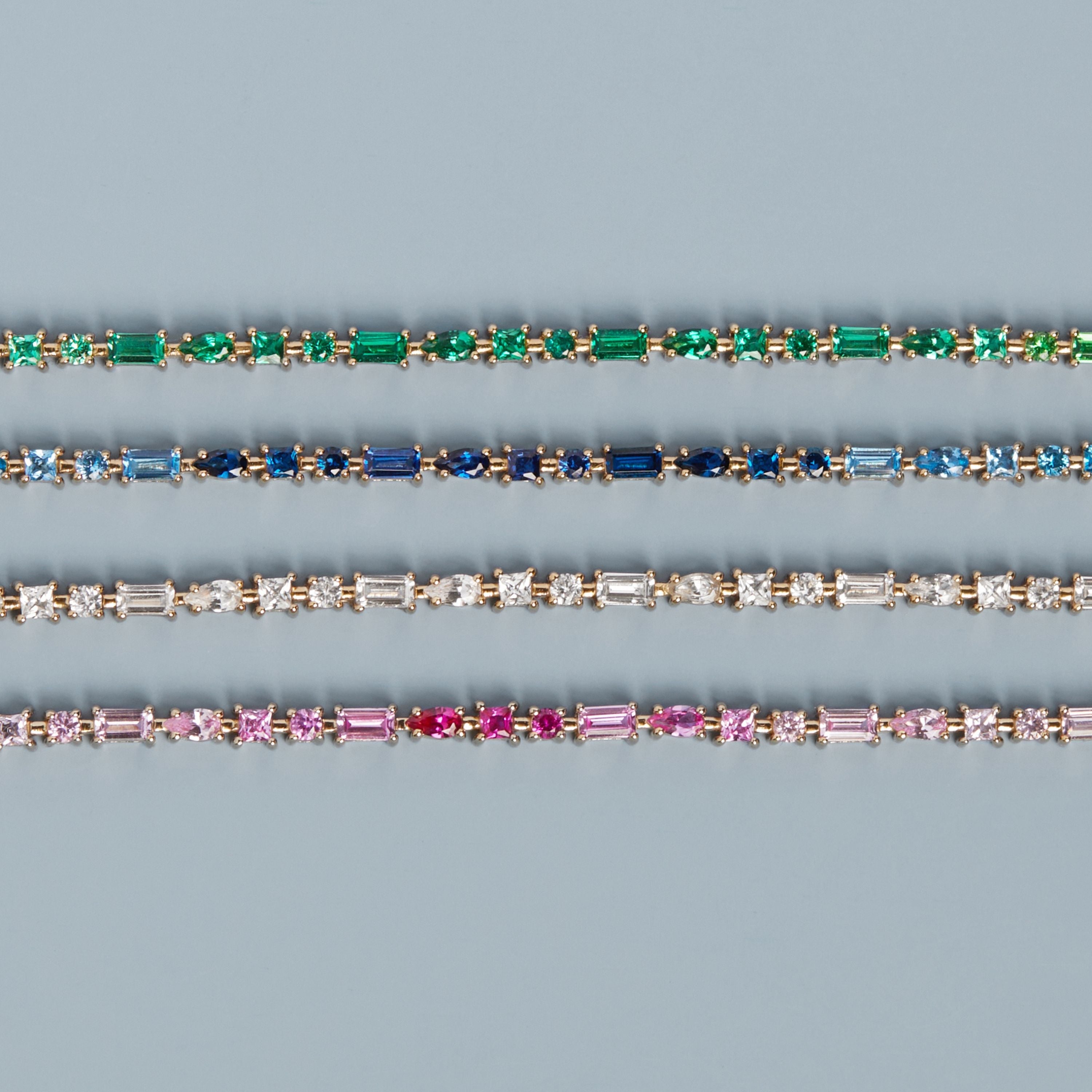 Pink Ombré Mosaic Tennis Bracelet