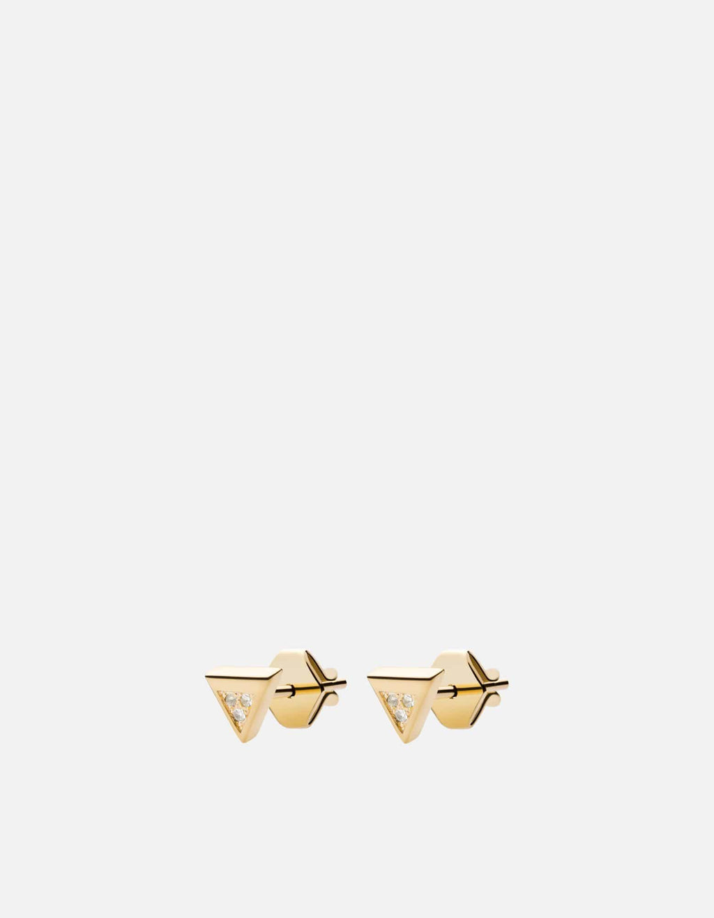Miansai Earrings Faction Studs, 14k Gold Pavé Polished Gold/Pave / Pair