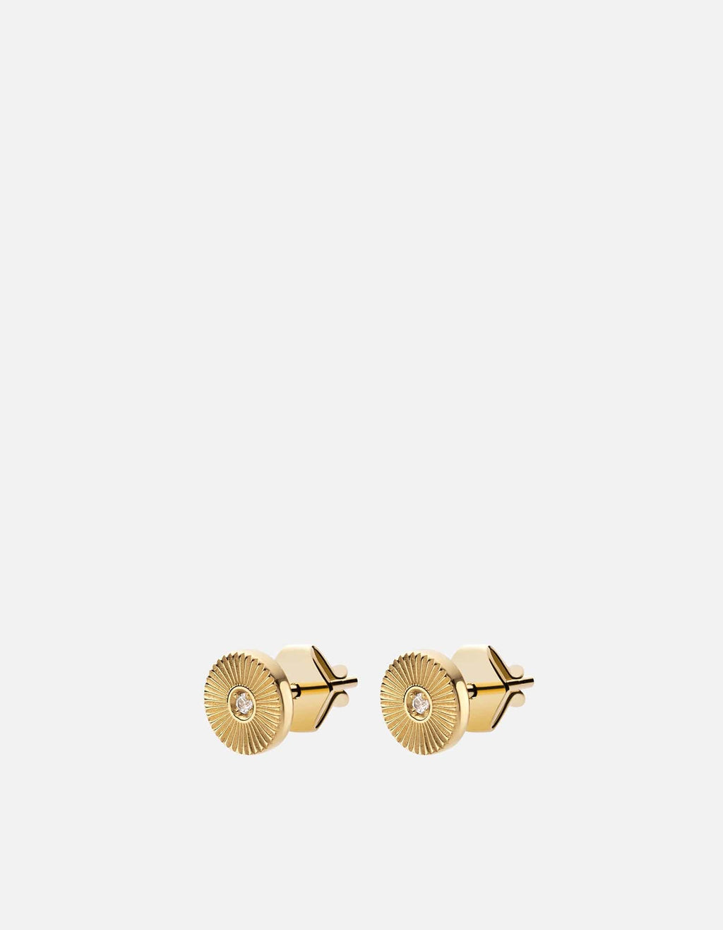 Miansai Earrings Rey Studs, 14k Gold Pavé Polished 14k Gold/Pave / Pair
