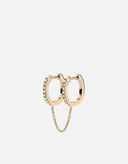 Miansai Earrings Avery Huggie Earring, 14k Gold Pavé Polished Gold/Pave / Single
