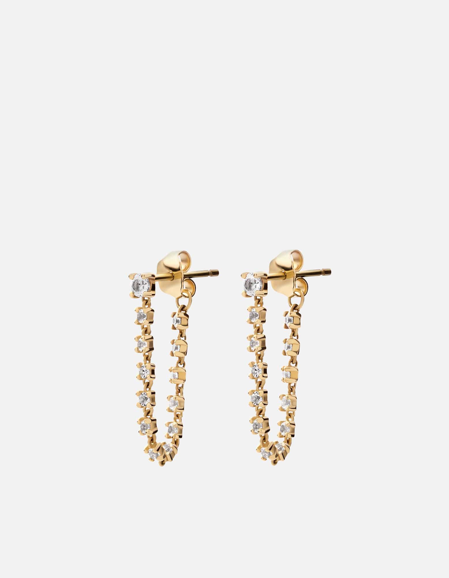 Miansai Earrings Comet Earrings, Gold Vermeil/Sapphire Polished Gold/White Sapphire / Pair