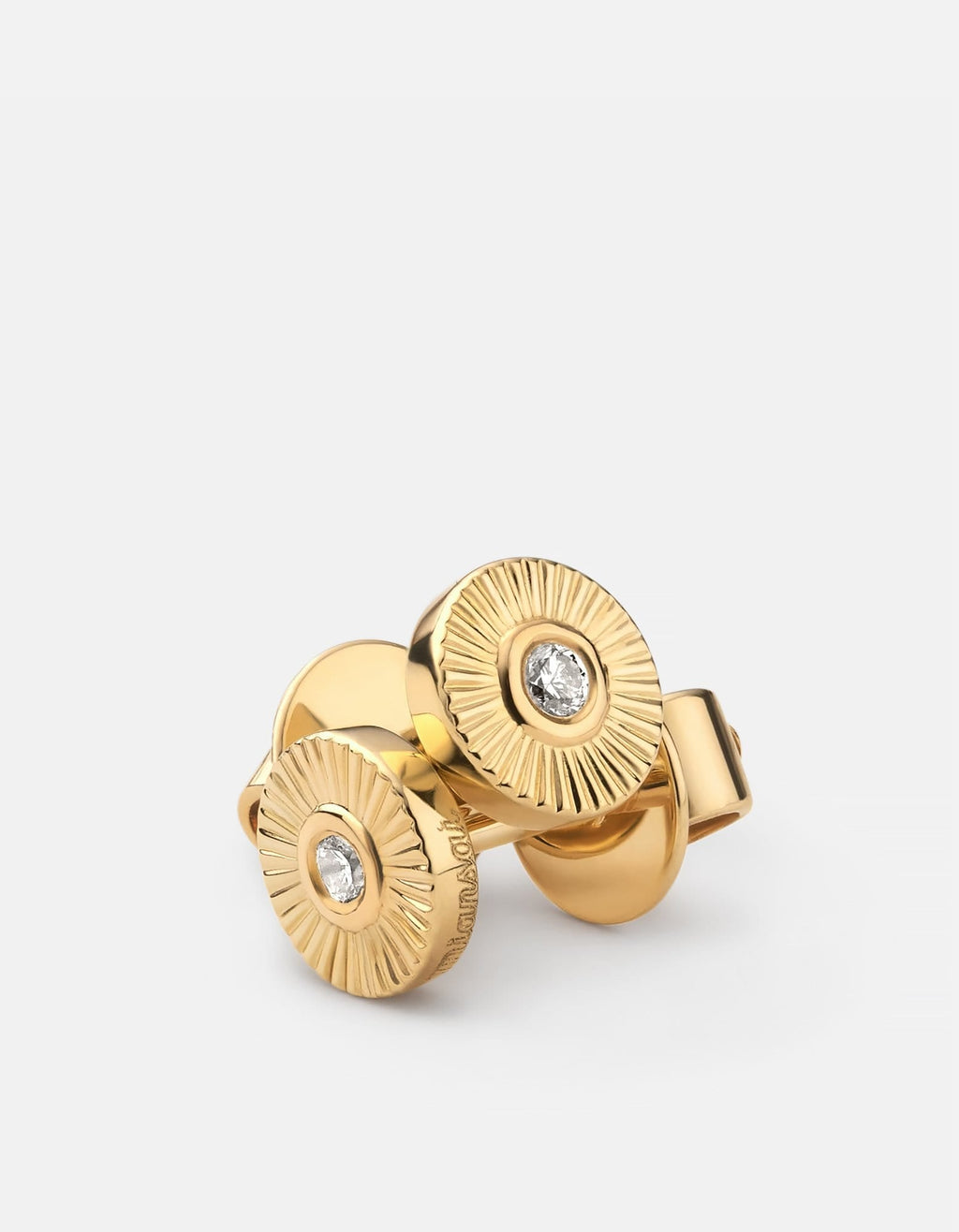 Mini Rey Studs, 14k Gold Pavé