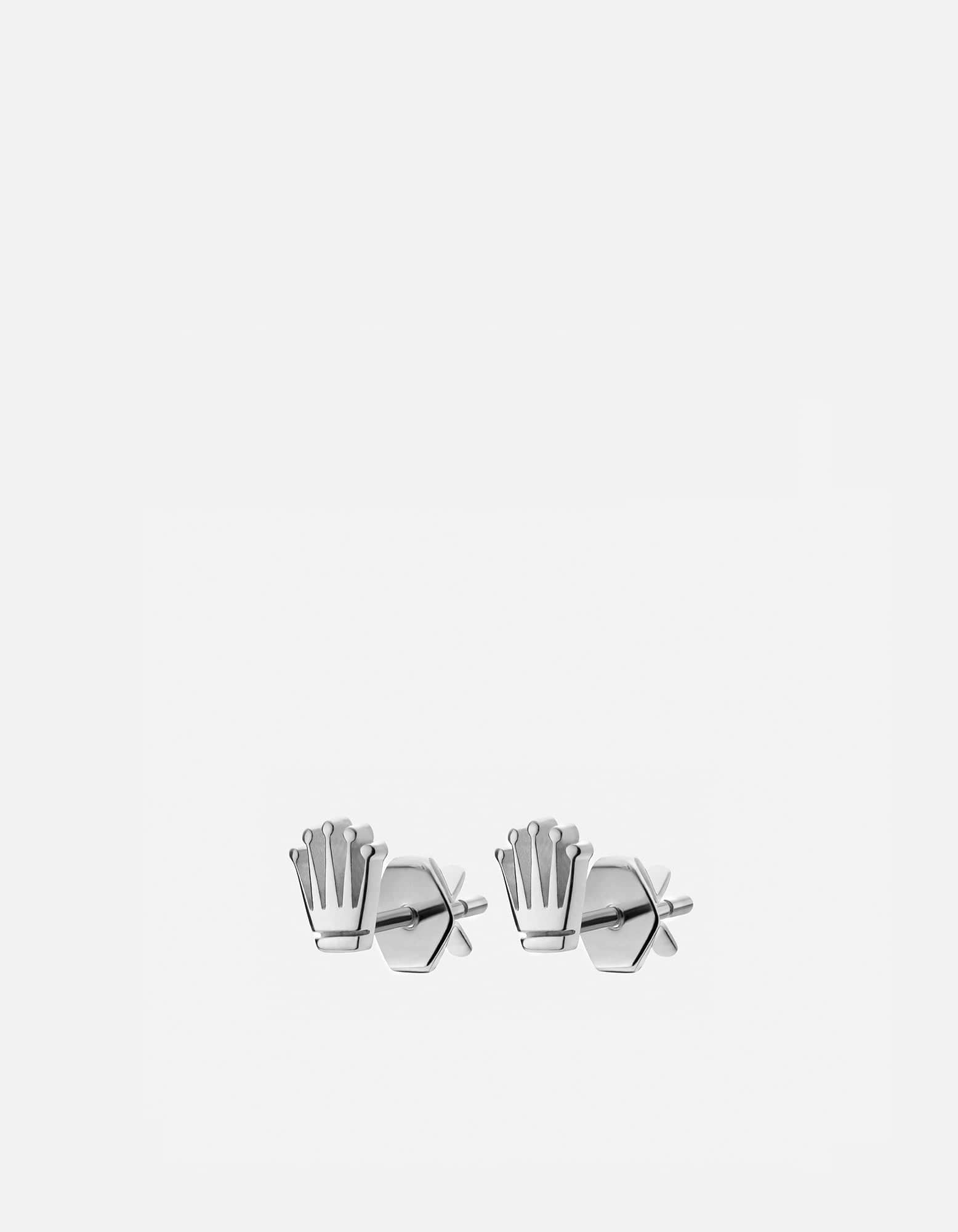 Miansai Earrings Empire Stud Earrings, Sterling Silver Polished Silver / Pair