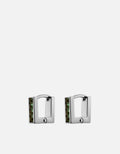 Miansai Earrings Quad Quartz Huggie Earrings, Sterling Silver Green / Pair