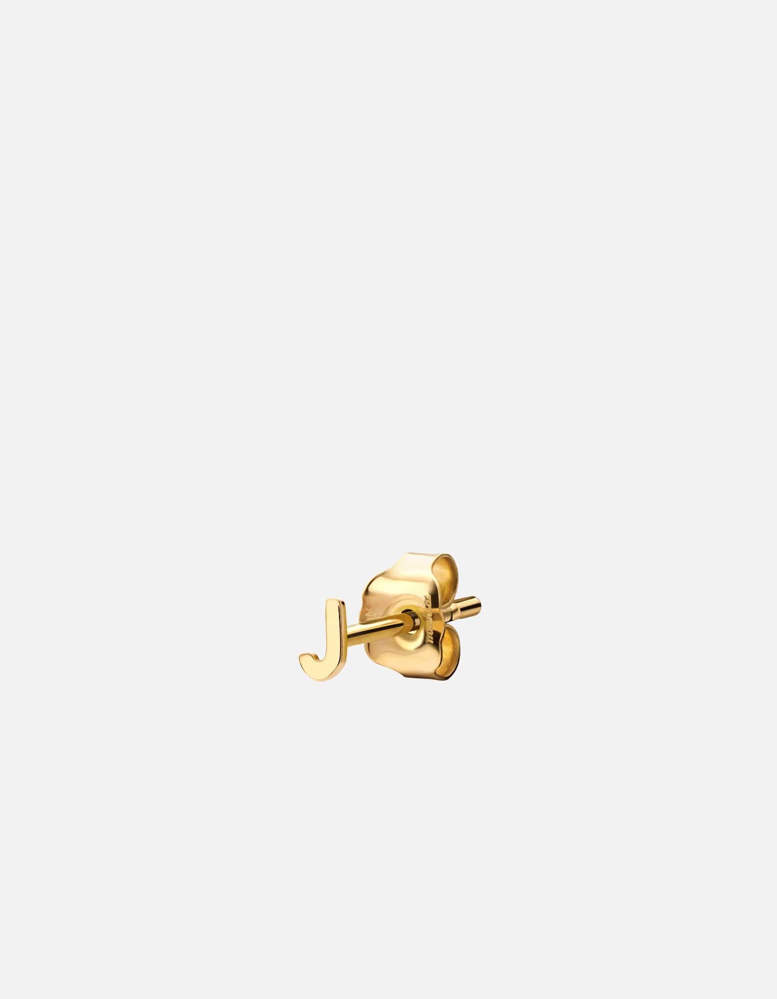 Miansai Earrings Alpha Stud Earring, 14k Gold J - Polished Gold / Single