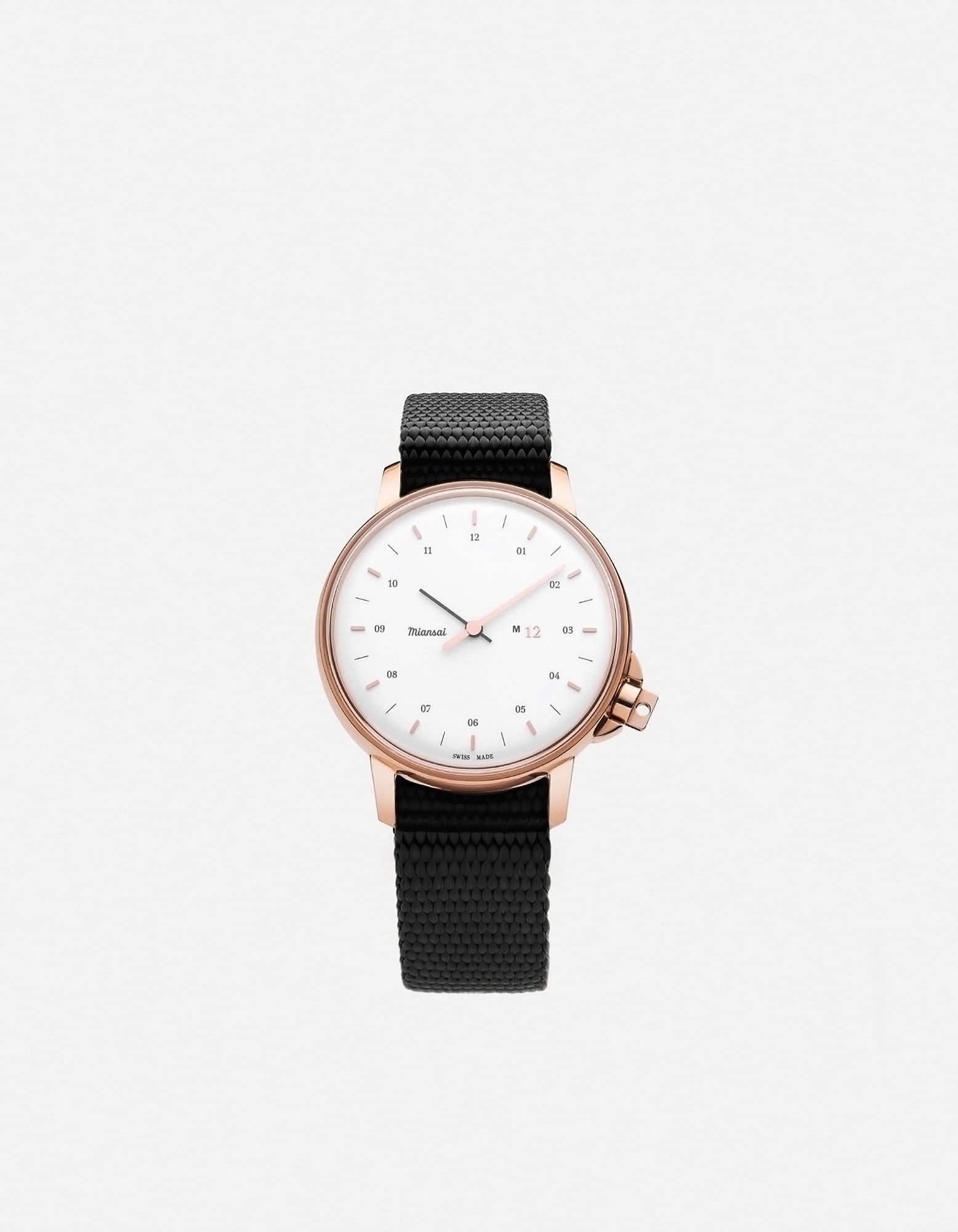 Miansai M12 Swiss M12 Swiss Rose|White Black Nylon Black / R / Monogram: No
