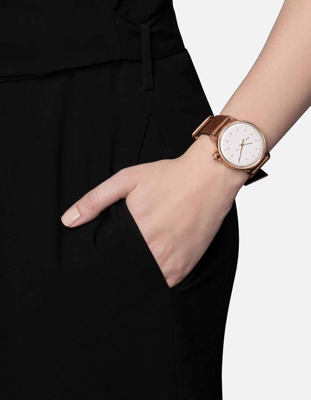 M12 Swiss Rose|White Vintage Cognac Leather