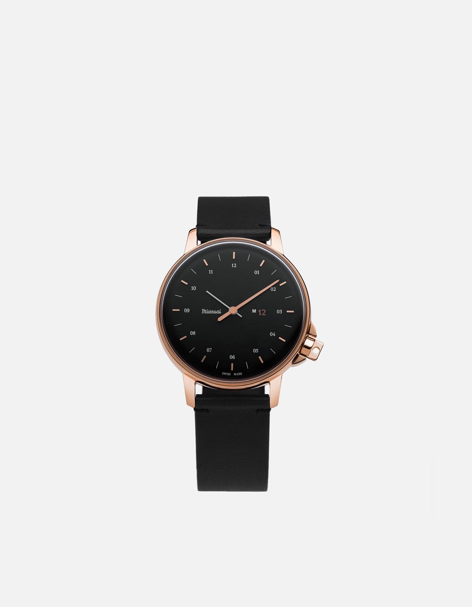 Miansai M12 Swiss M12 Swiss Rose|Black Black Leather Black / R / Monogram: No