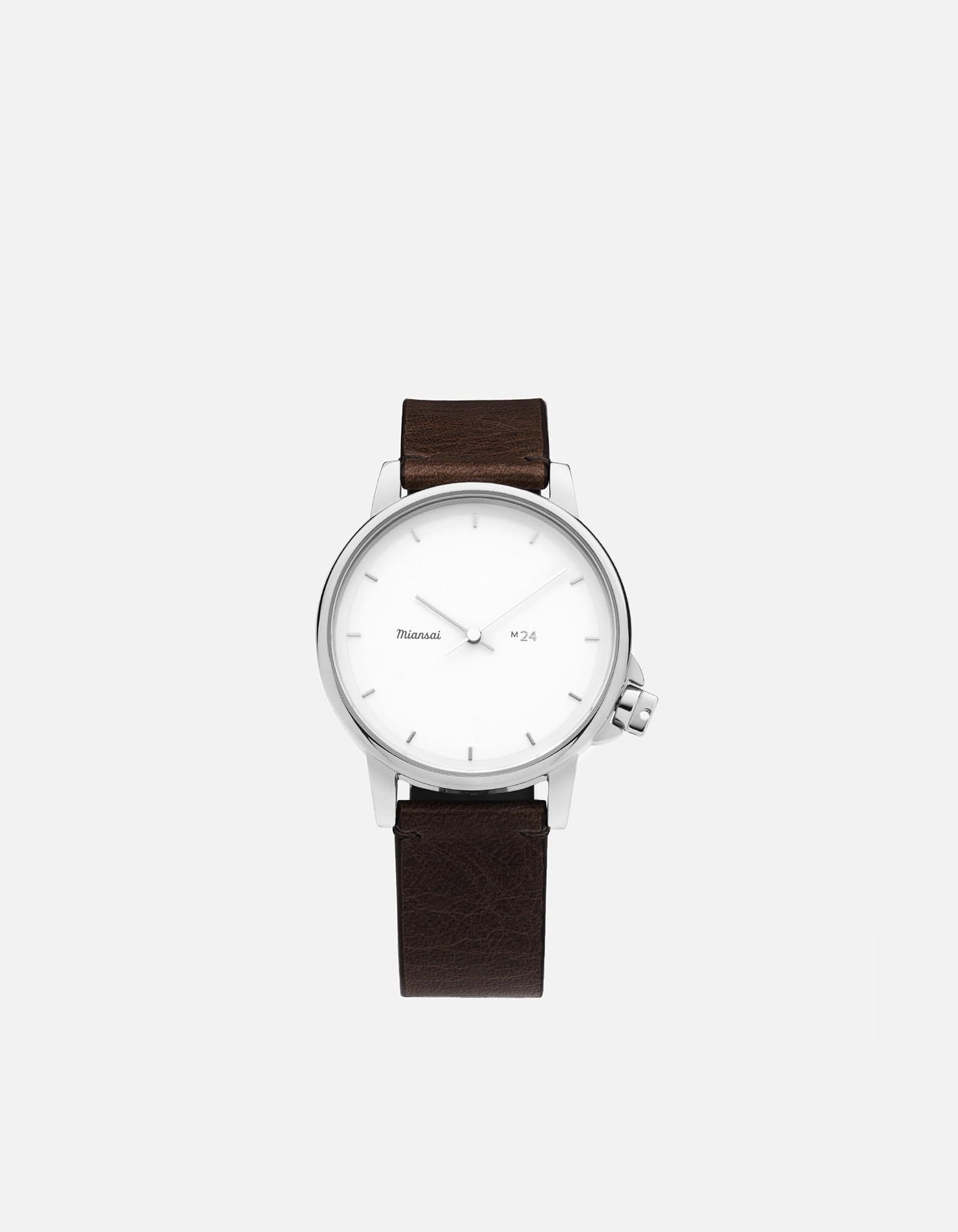 Miansai M24 Japanese M24 II White Vintage Chocolate Leather Vintage Chocolate / R / Monogram: No