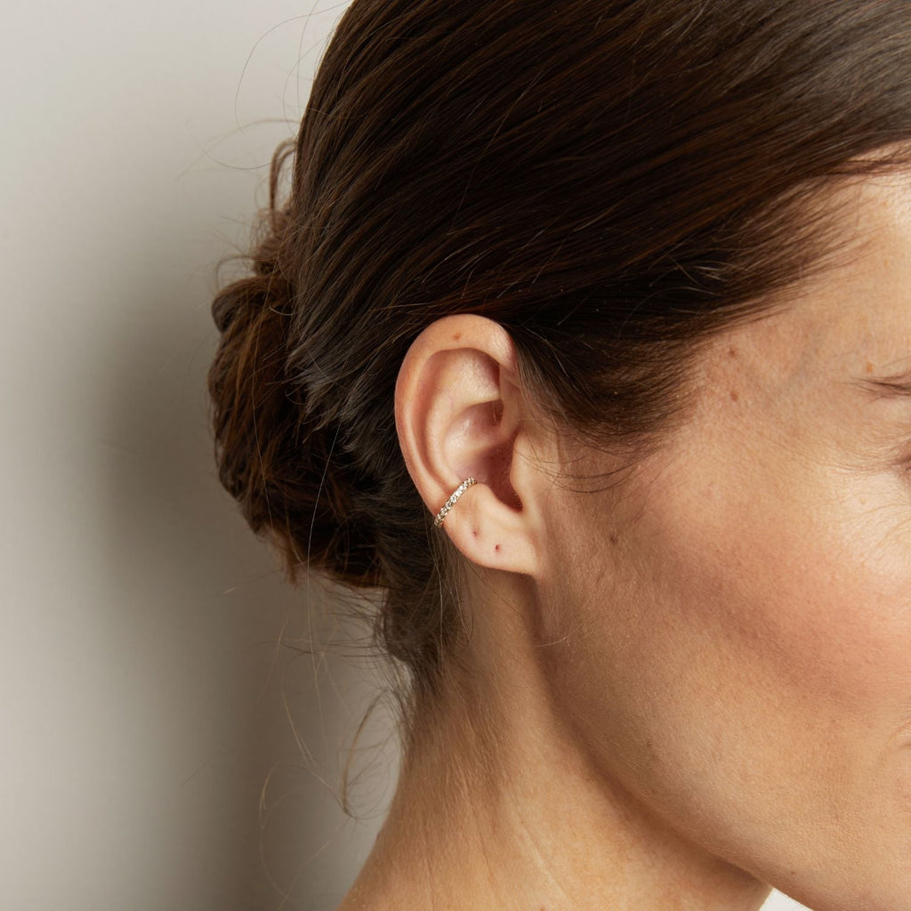 Lab Grown White Sapphire Ear Cuff